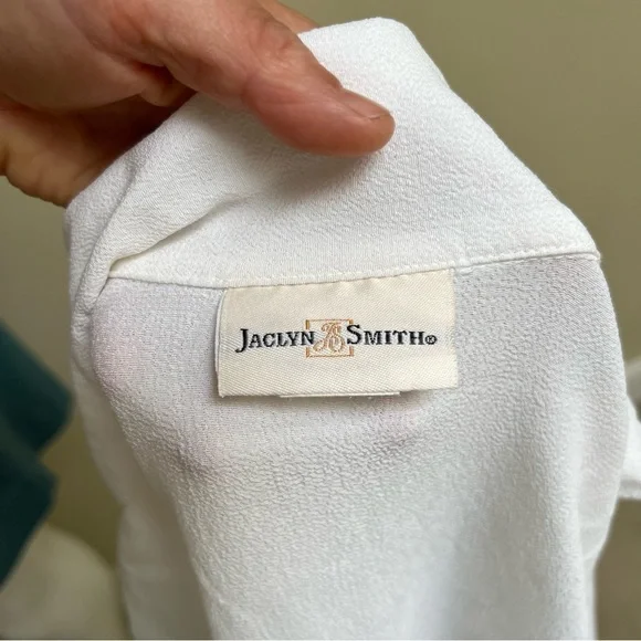 Vintage White Short Sleeve Blouse - Picture 6 of 6